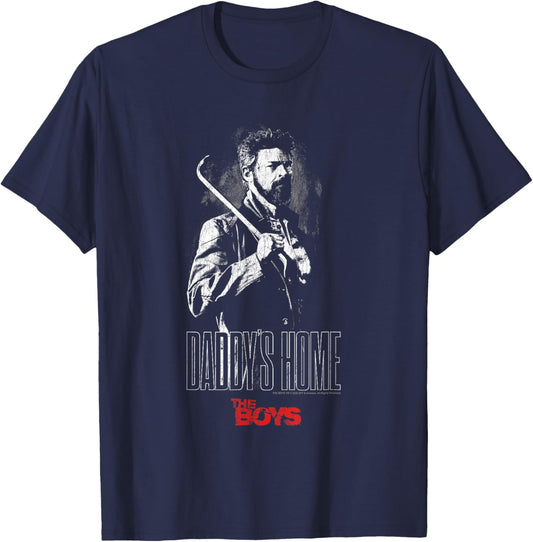 The Boys Daddy's Home Billy Butcher Black & White TV Show T-Shirt - T-Shirt | Navy