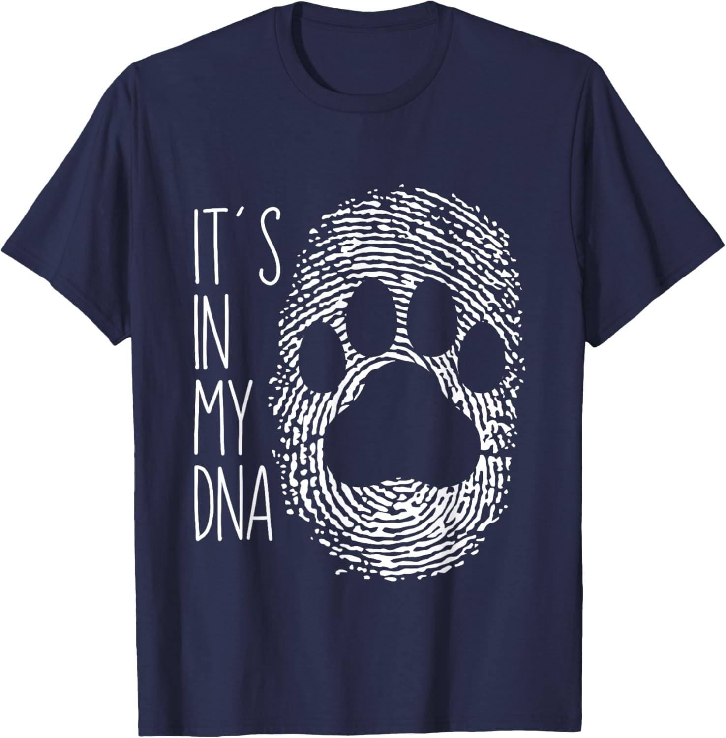 Cat Fingerprint Cats Lover T-Shirt - T-Shirt | Navy