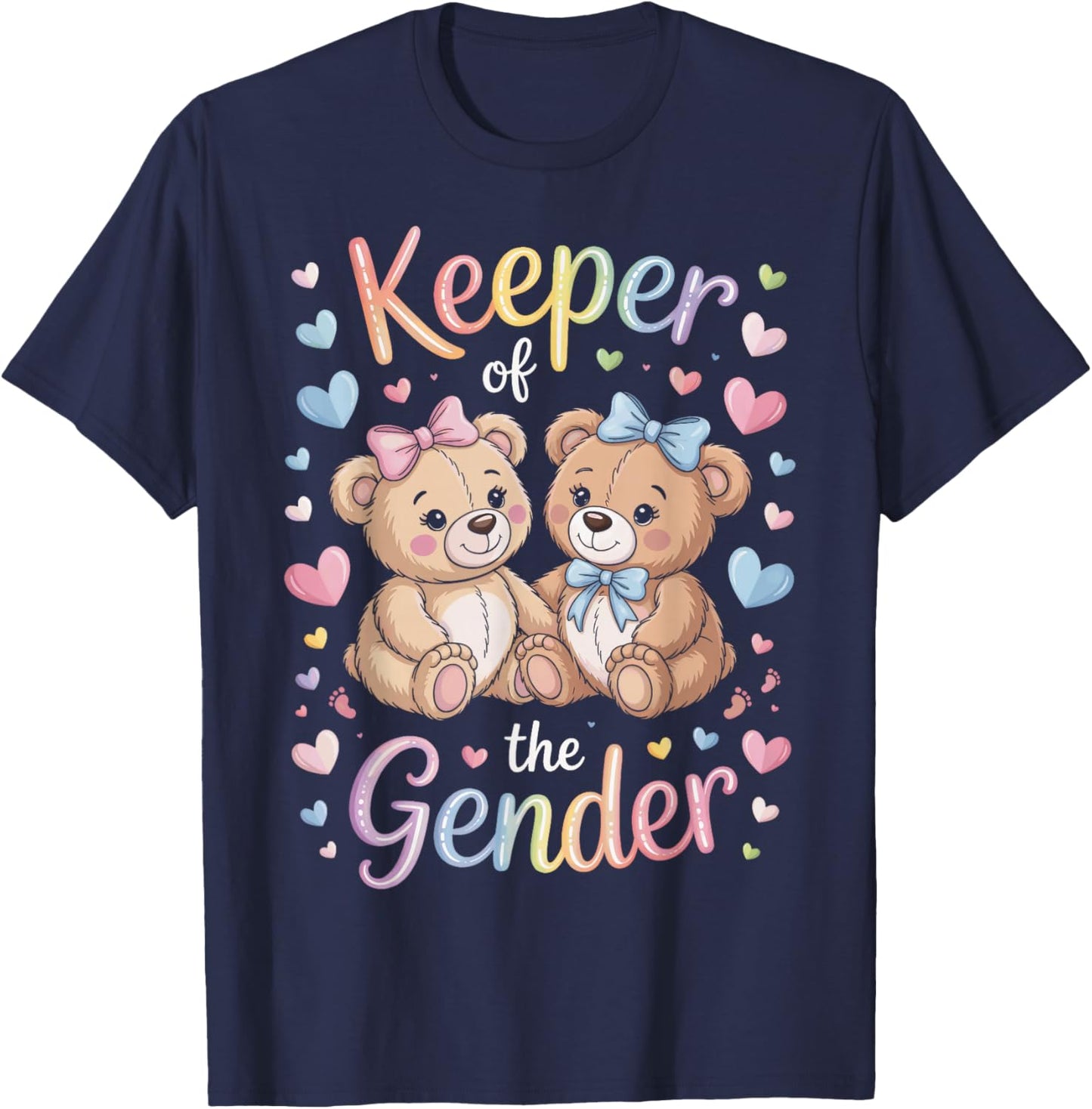 Keeper of The Gender Announcement Reveal Party Team T-Shirt - T-Shirt | Navy