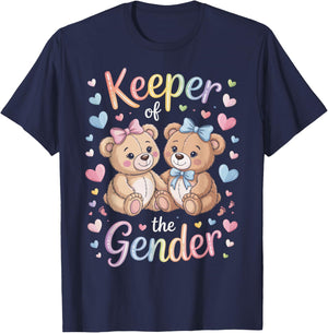Keeper of The Gender Announcement Reveal Party Team T-Shirt - T-Shirt | Navy