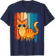 Vintage Style Orange Tabby Cat Friendly Wearing Sunglasses T-Shirt - T-Shirt | Navy