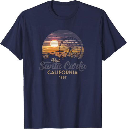 Santa Carla 1987 California Retro Sunset Nostalgia T-Shirt - T-Shirt | Navy