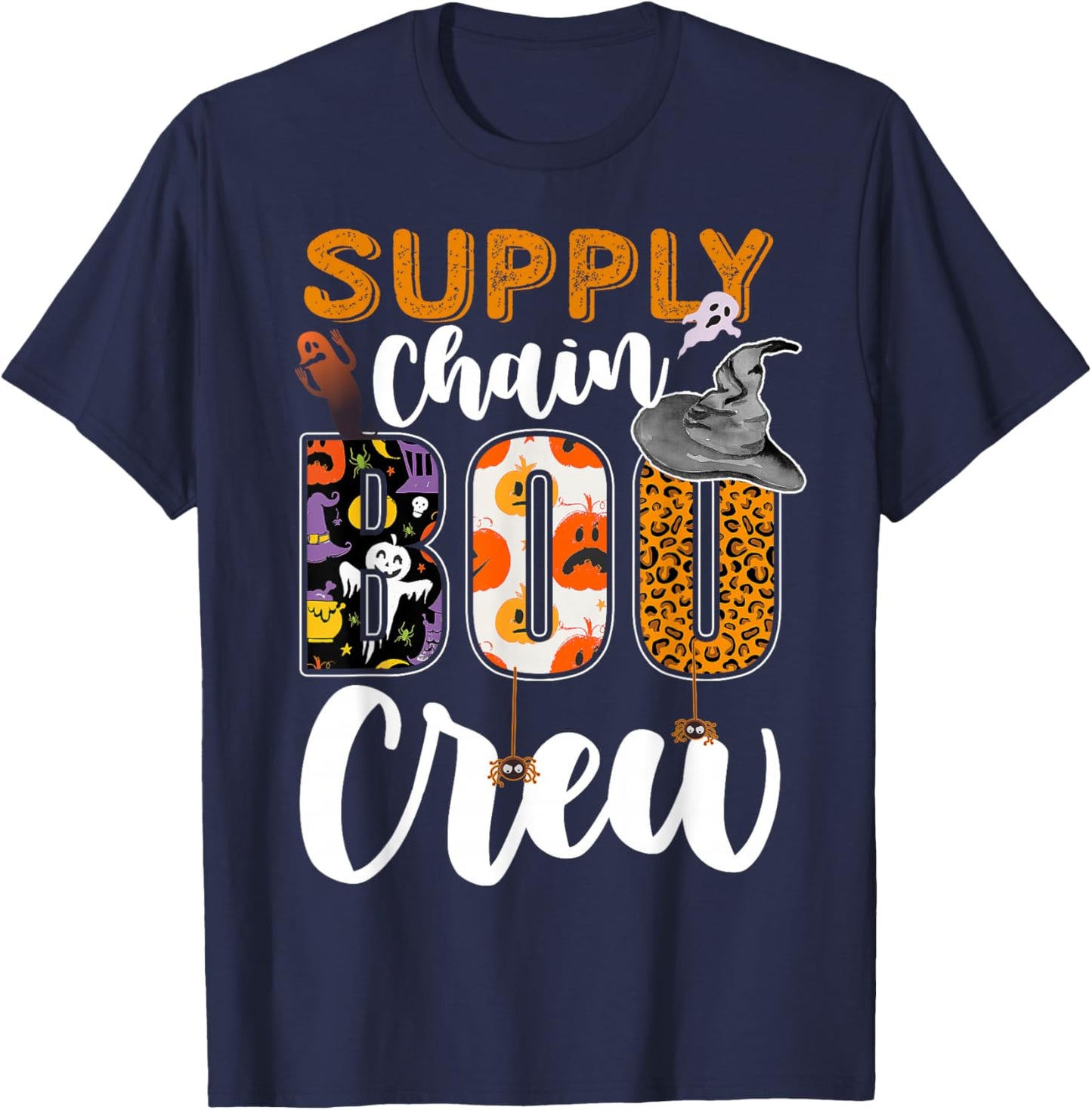 Supply Chain Boo Crew Halloween Matching Analyst T-Shirt - T-Shirt | Navy