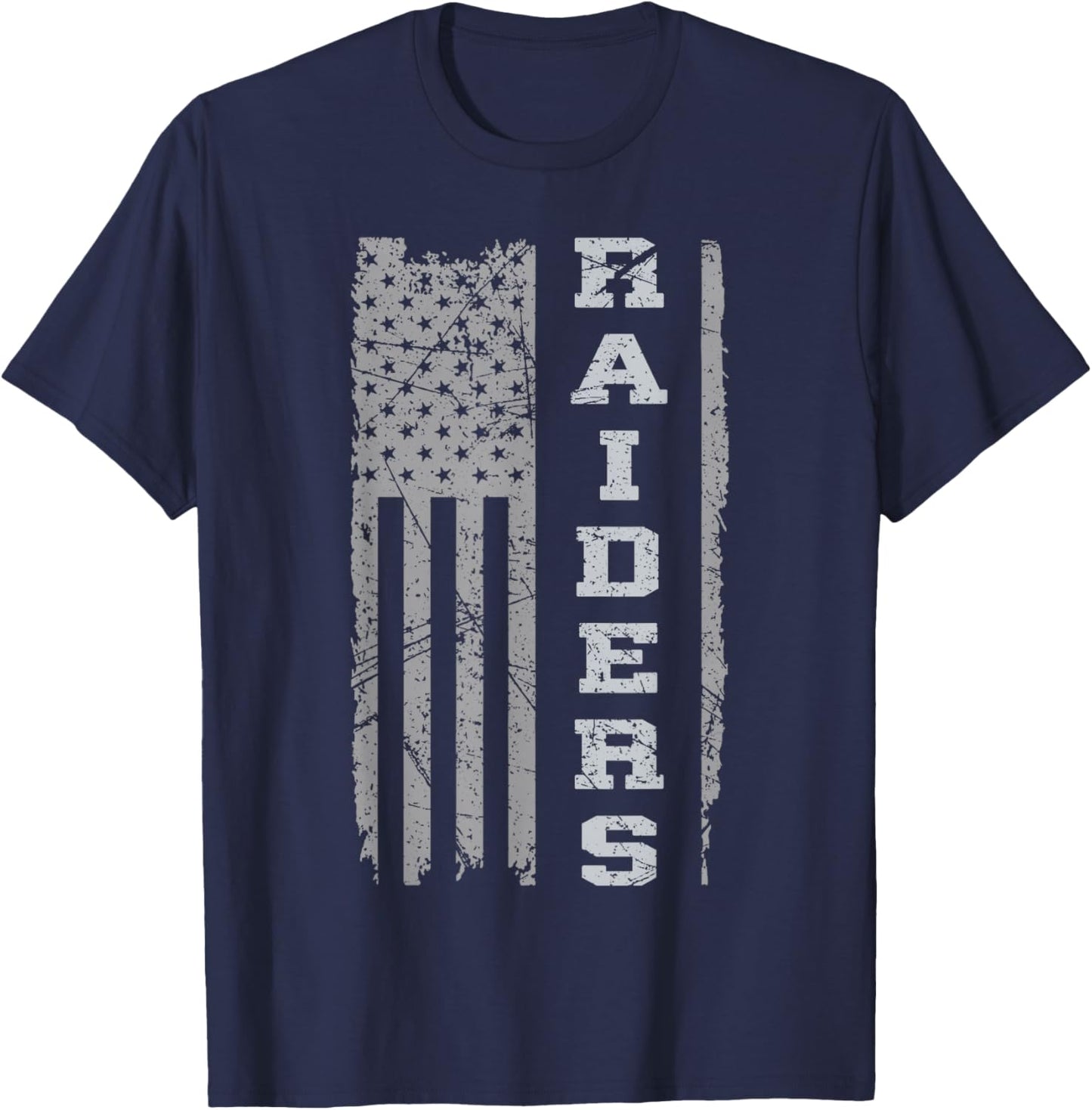 Raiders Name USA Flag Gift Men Women Boy Girl T-Shirt - T-Shirt | Navy
