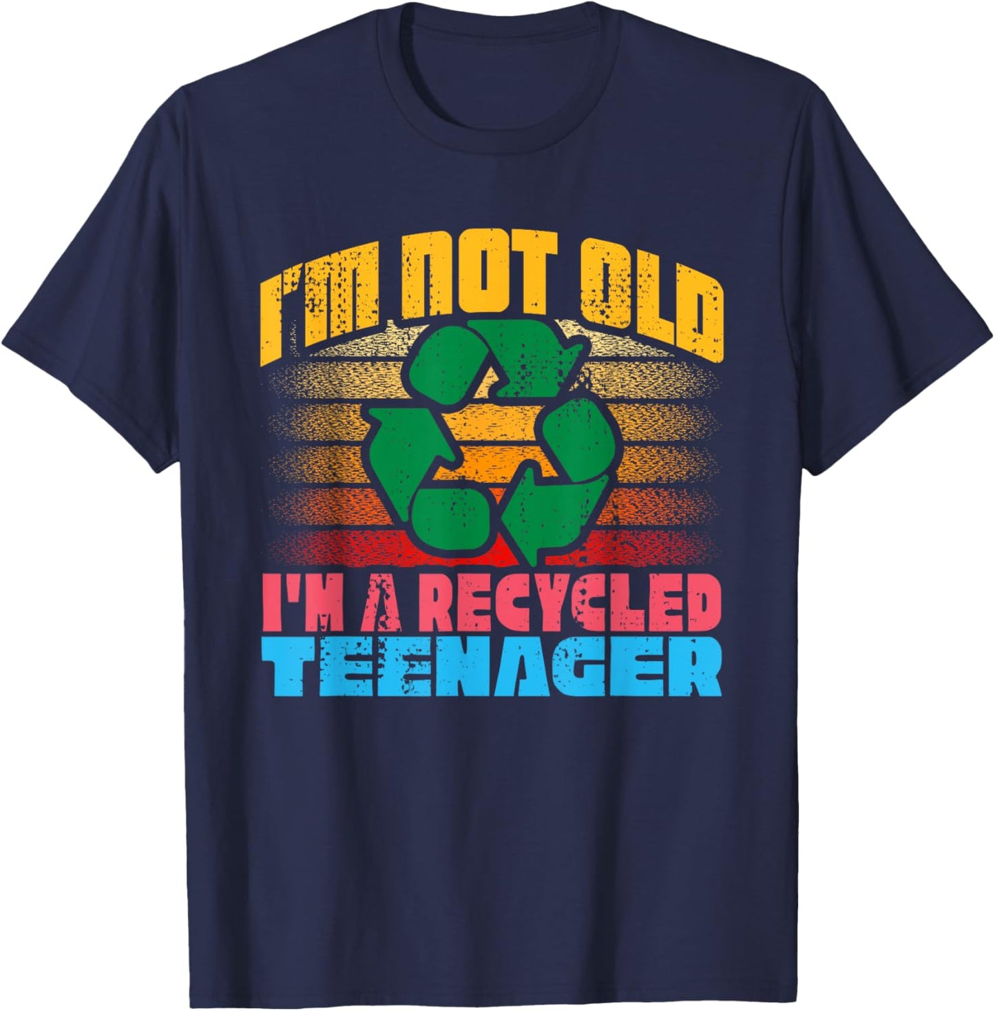 Recycled Teenager Retro T-Shirt - T-Shirt | Navy