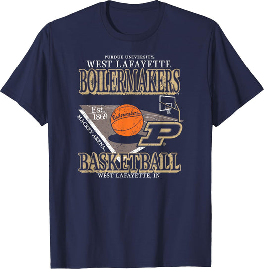 Purdue Boilermakers Basketball Vintage Mackey Arena Black T-Shirt - T-Shirt | Navy