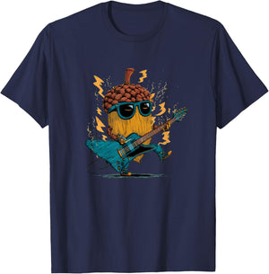 Nice Acorn Music Costume for Electric Guitar Lovers T-Shirt - T-Shirt | Navy