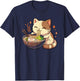 Chat avec des Nouilles Ramen Kawaii Cat T-Shirt - T-Shirt | Navy