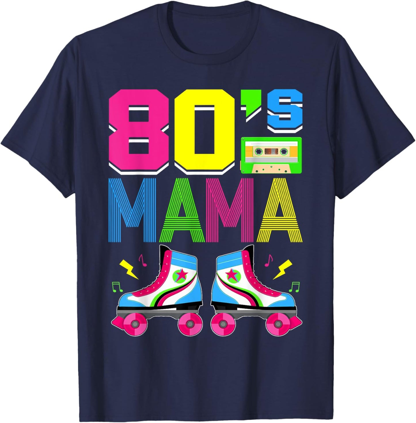 Retro Groovy 80's Mama 1980s 80s Mama Mothers Day Women T-Shirt - T-Shirt | Navy