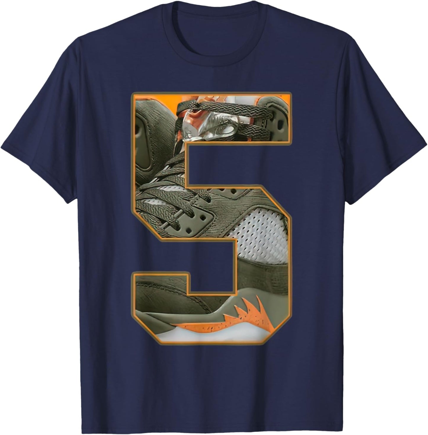 Number 5 Olive 5s Matching Loser Lover Matching T-Shirt - T-Shirt | Navy
