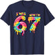 I was 6 Now I'm 7 Tie Dye Lover 67 Meme Kids Birthday Party T-Shirt - T-Shirt | Navy
