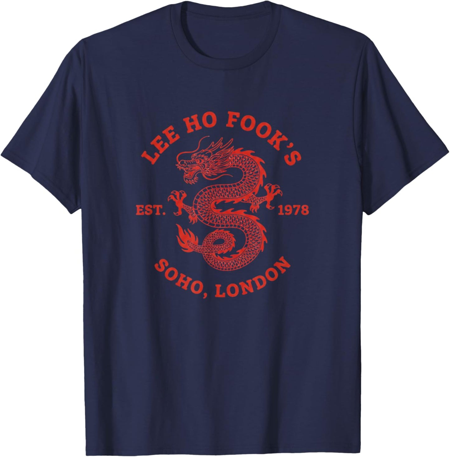 China Vintage Chinese Dragon Restaurant Logo - Soho London T-Shirt - T-Shirt | Navy