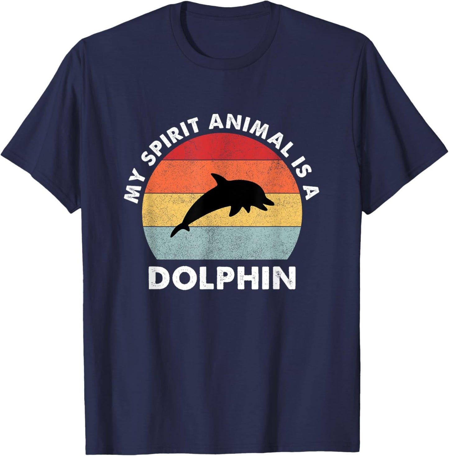 Vintage My Spirit Animal Is a Dolphin T-Shirt - T-Shirt | Navy