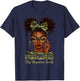 Unbothered By Negative Souls Black Girl Woman Camouflage Bow T-Shirt - T-Shirt | Navy