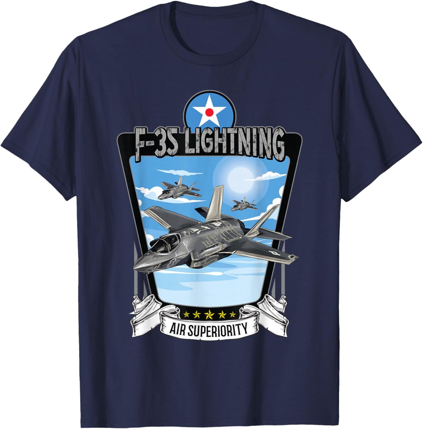 American Aircraft Camouflage F35 Lightning T-Shirt - T-Shirt | Navy