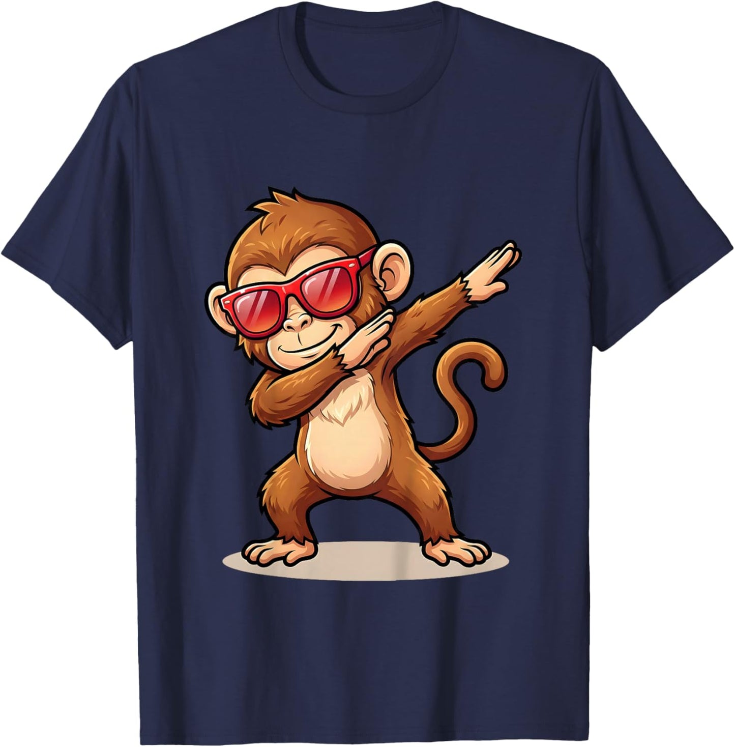 Dabbing Monkey with Sunglasses Monkey Animal Kids Toddler T-Shirt - T-Shirt | Navy