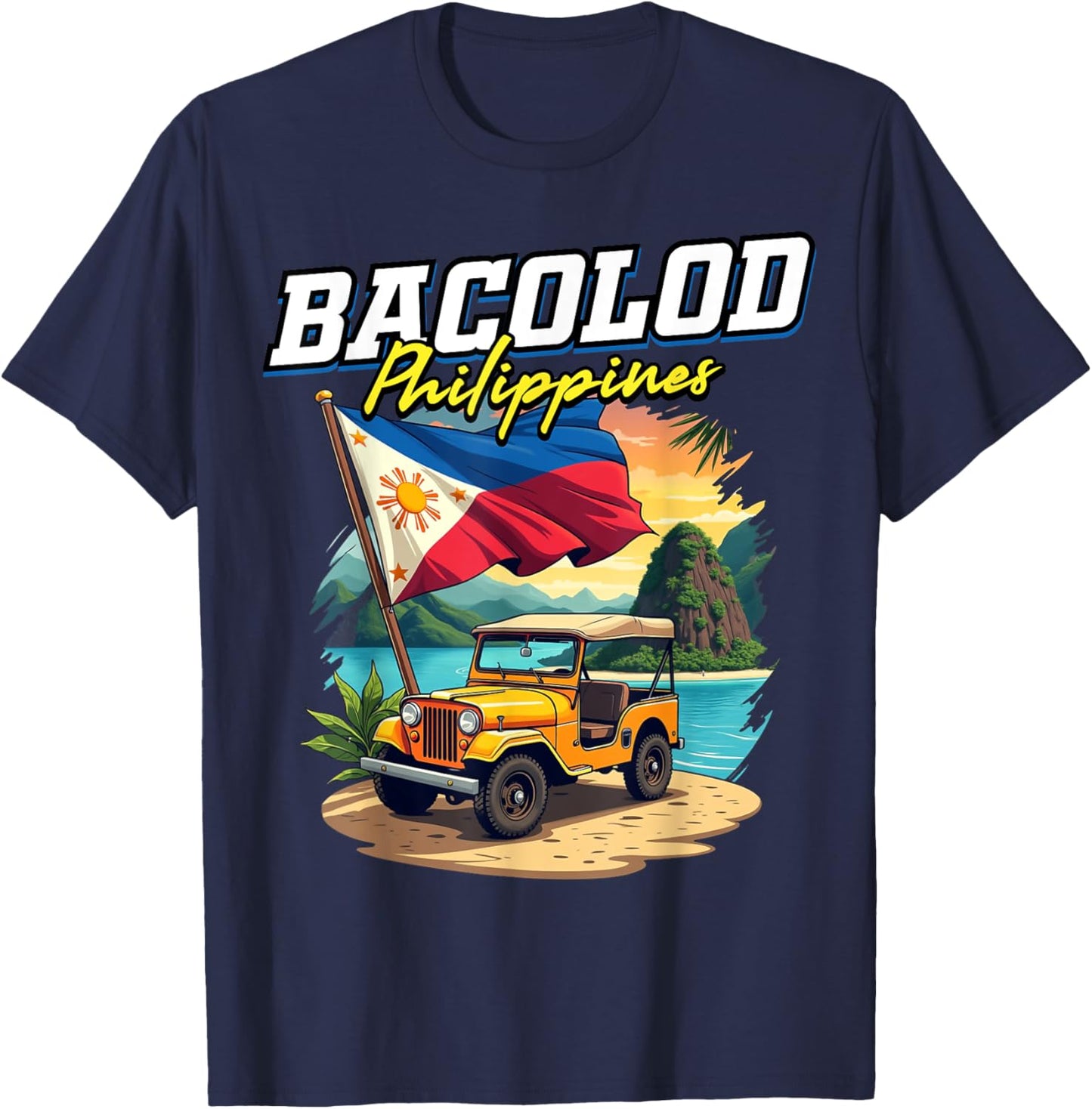 Bacolod Philippines Travel Vacation Filipino Souvenir T-Shirt - T-Shirt | Navy
