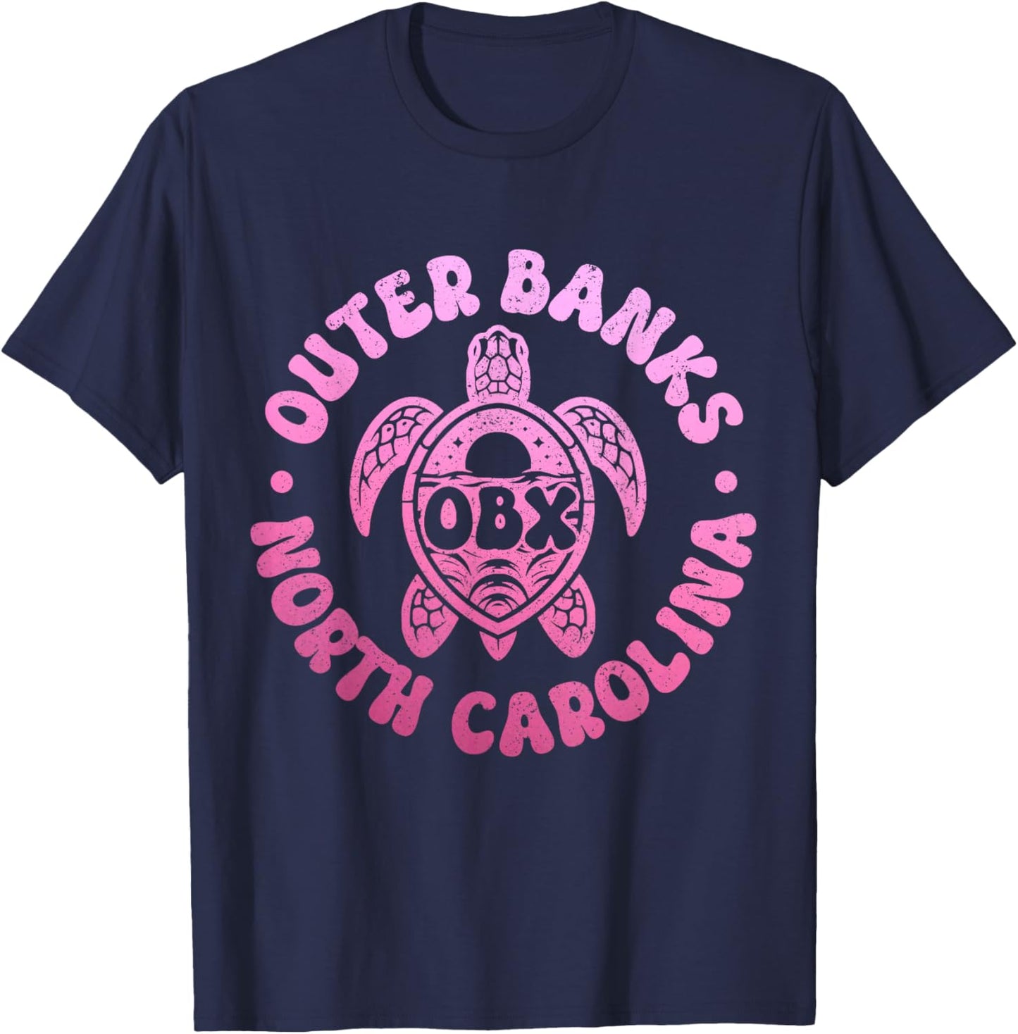 Outer Banks North Carolina Sea Turtle Beach Surf Souvenir T-Shirt - T-Shirt | Navy