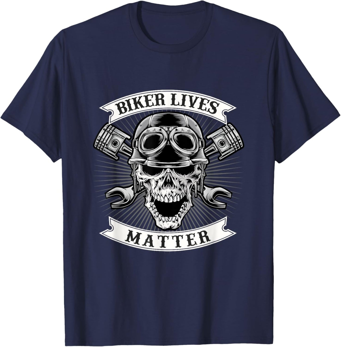 Biker Lives Matter - Biker Motorcycle Motorcycling T-Shirt - T-Shirt | Navy