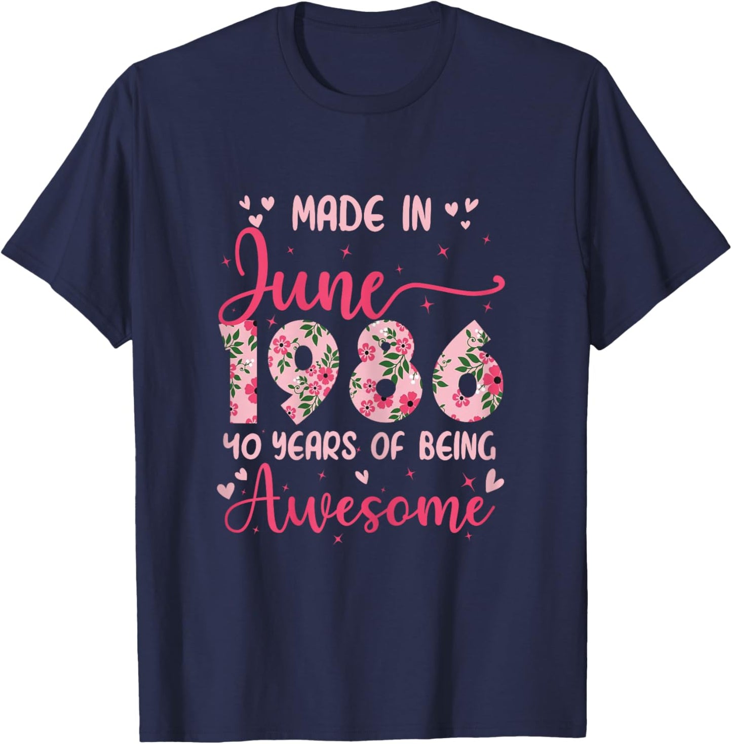 Juin 1986 Cool Cadeau Anniversaire 40 Ans pour Femmes T-Shirt - T-Shirt | Navy