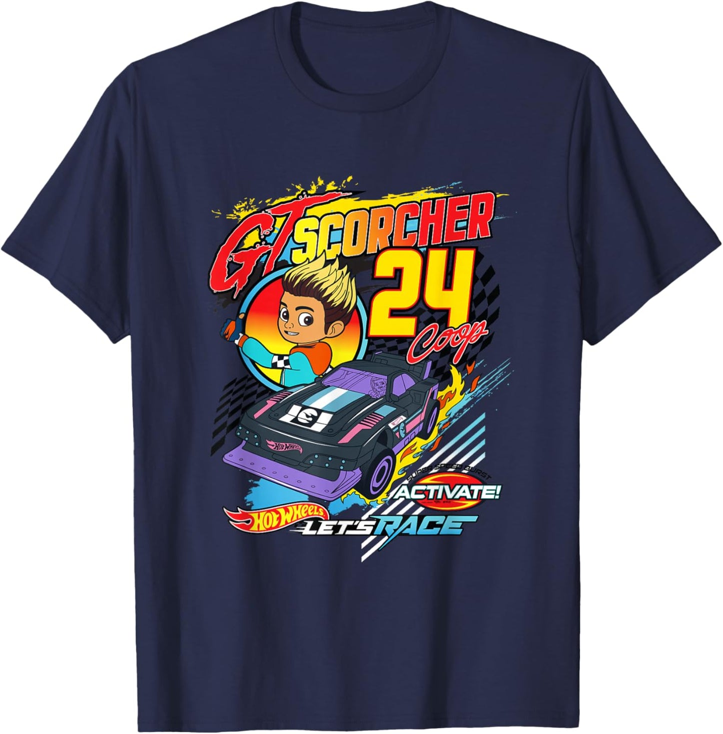 Hot Wheels Lass Uns Rennen Fahren - GT Scorcher T-Shirt - T-Shirt | Navy