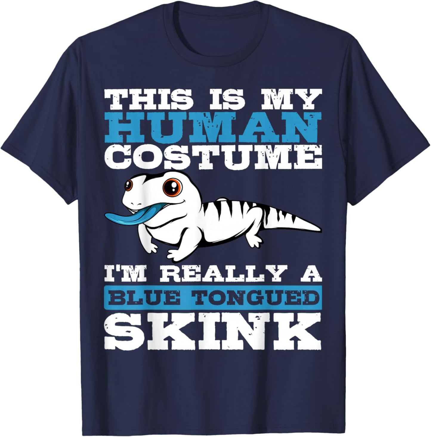 Blue-Tongued Skink Sleepy Lizard Reptile Human Costume T-Shirt - T-Shirt | Navy
