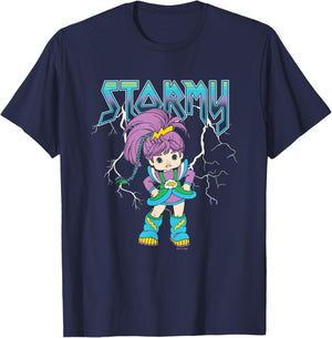 Rainbow Brite Stormy Rock Band Style Logo Vintage T-Shirt - T-Shirt | Navy