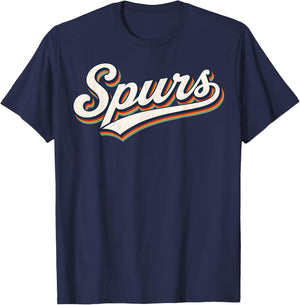 Vintage Spurs Retro Classic Gifts Women Kids T-Shirt - T-Shirt | Navy