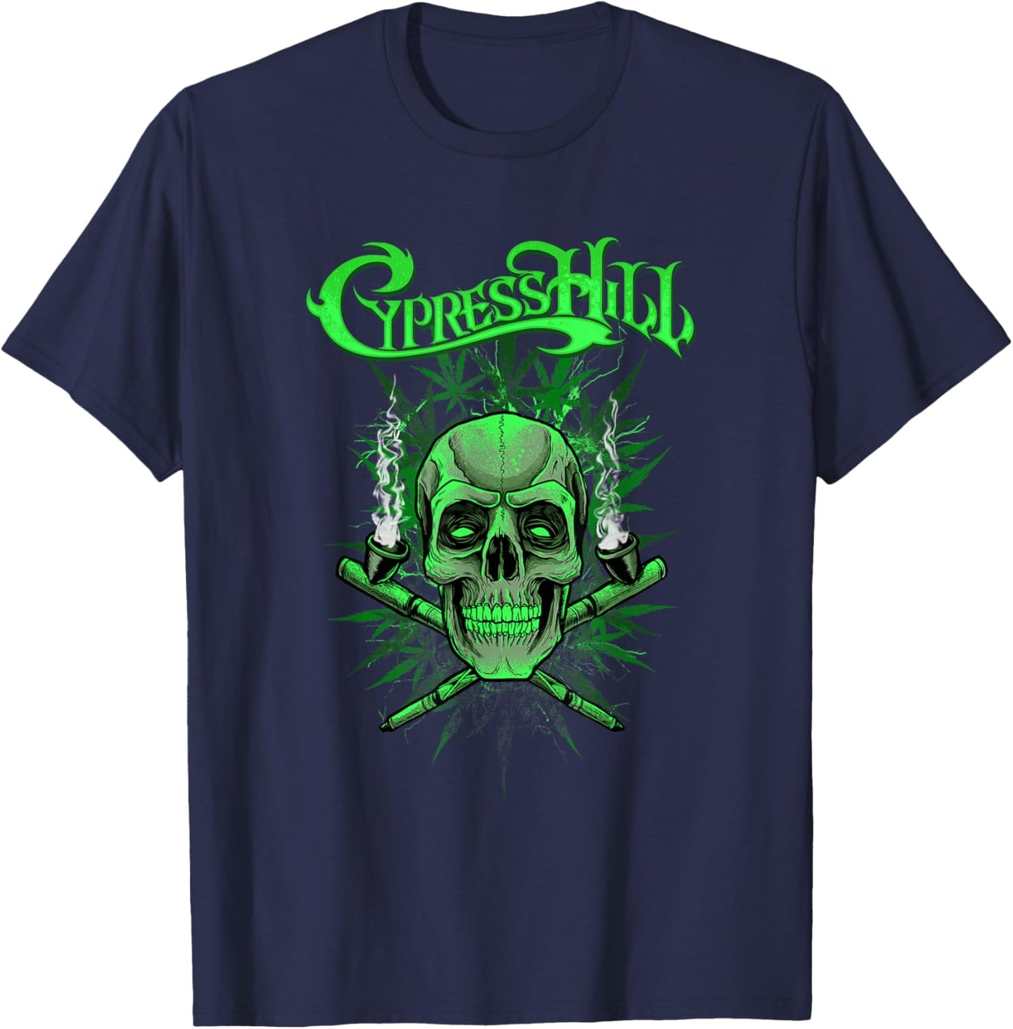 Cypress Hill Green Skull T-Shirt - T-Shirt | Navy