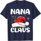 Nana Claus Christmas Lights Pajama Family Matching T-Shirt - T-Shirt | Navy