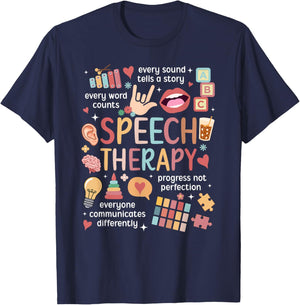 Speech Therapy Speech Language Pathology Assistant SLP T-Shirt - T-Shirt | Navy