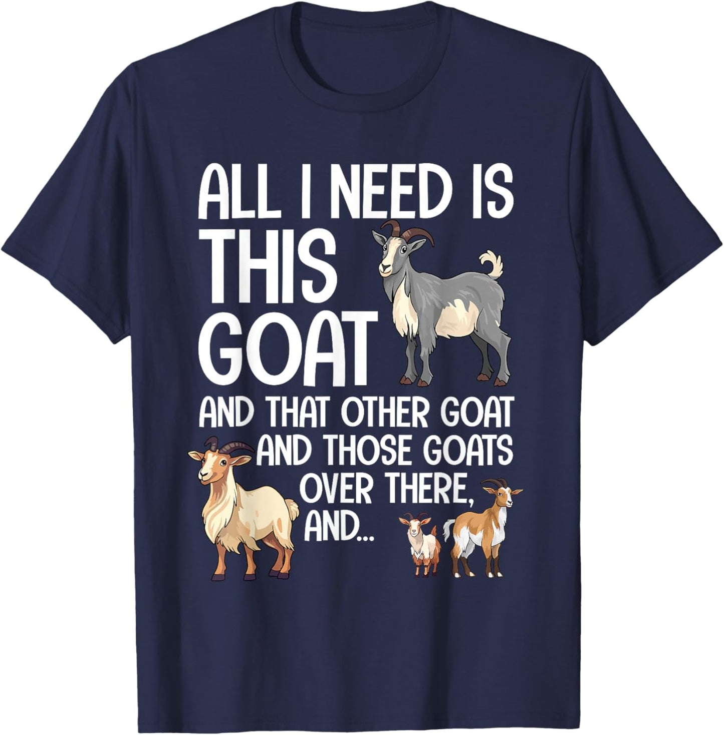 Funny Goat Design Women Kids Boer Pygmy Goat Lover T-Shirt - T-Shirt | Navy