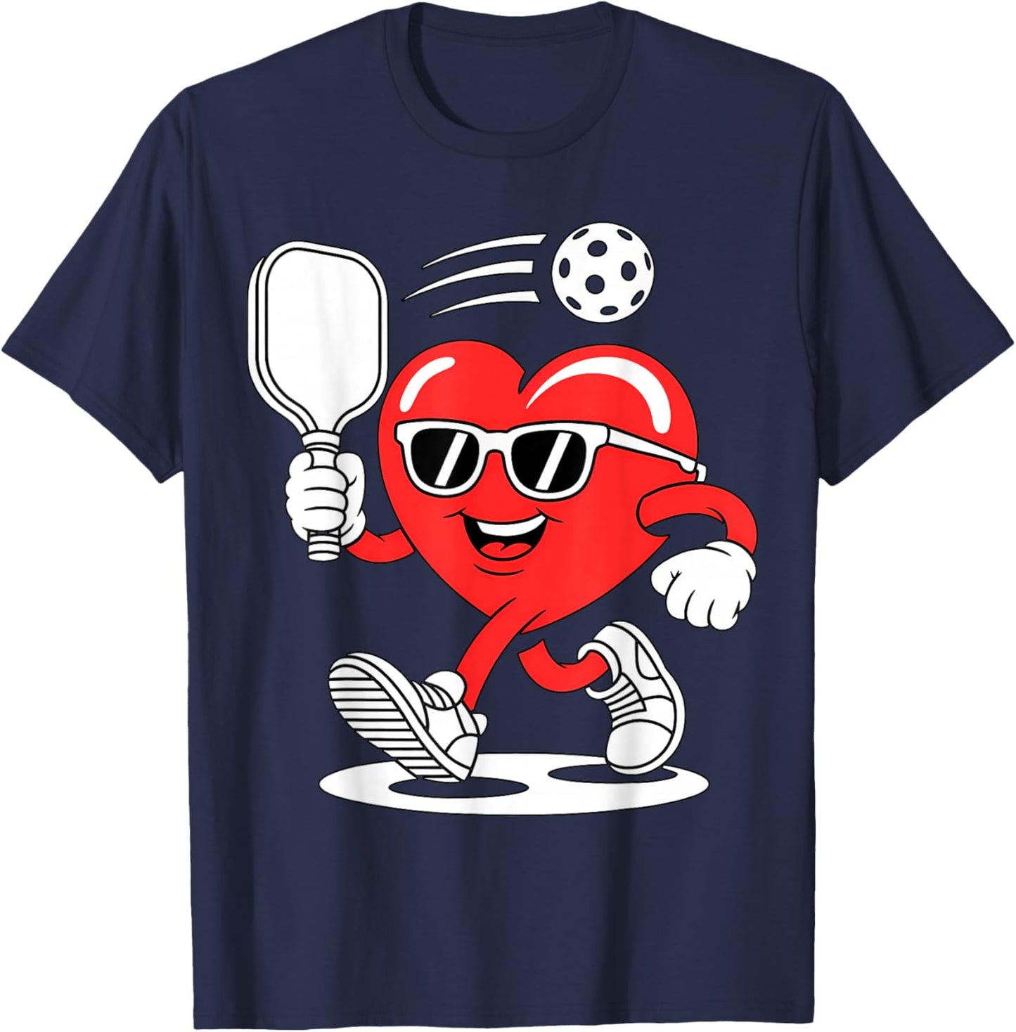 Pickleball Love Valentines Day T-Shirt - T-Shirt | Navy