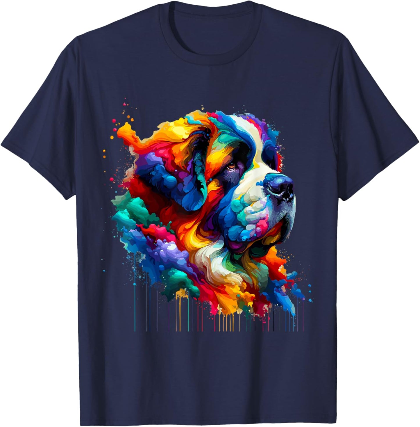 Splash Art Saint Bernard St. Bernard T-Shirt - T-Shirt | Navy