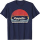 Zeppelin Airship Retro Sunset Stripes T-Shirt - T-Shirt | Navy