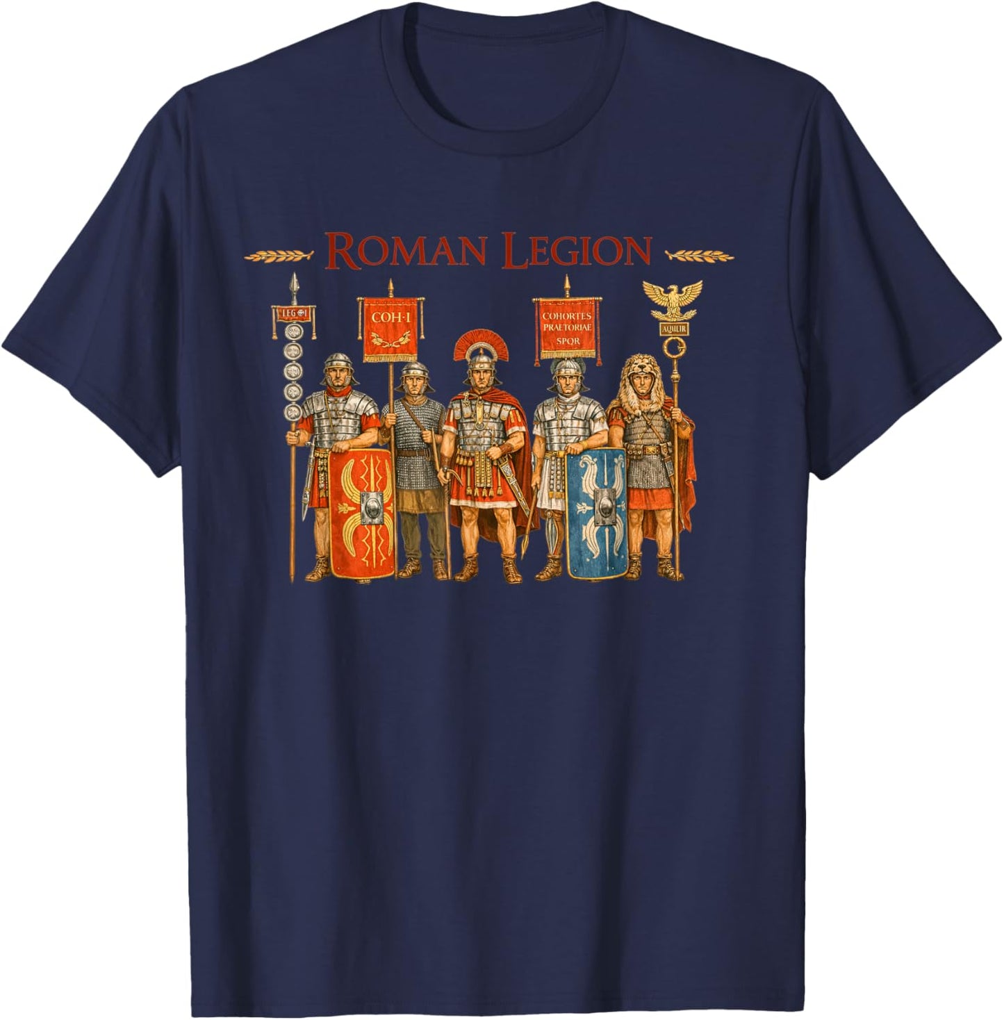 Römische Legion Soldaten Antikes Rom Krieger Design T-Shirt - T-Shirt | Navy