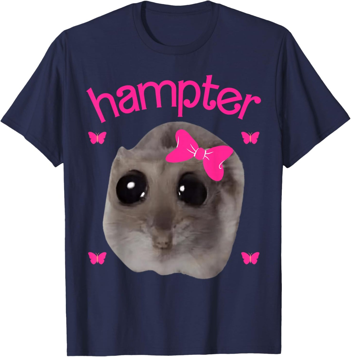 Hampter Sad Hamster Meme Hamster Lover Oddly Specific Memes T-Shirt - T-Shirt | Navy
