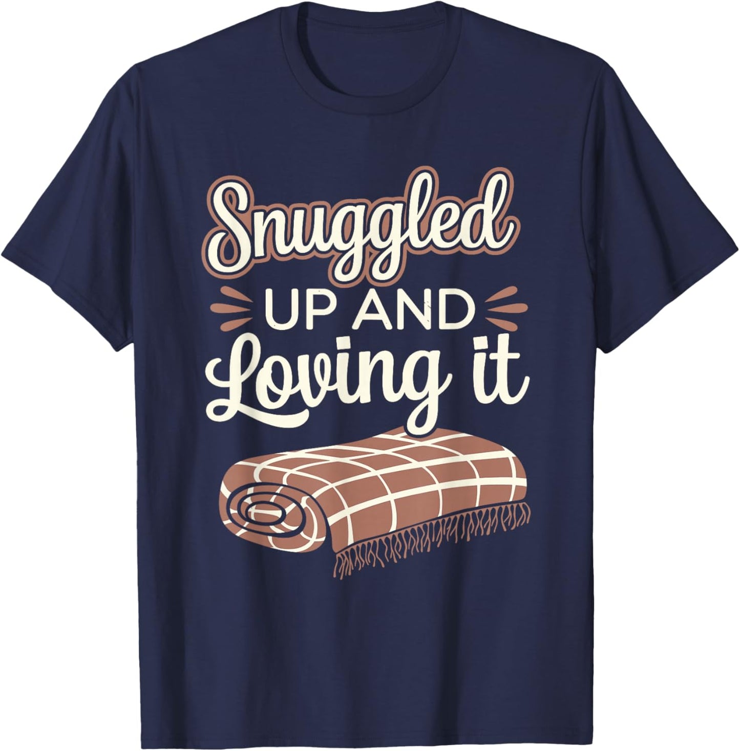 Winter Cozy Culture Warm Blankets Hot Cocoa and Hygge Vibes T-Shirt - T-Shirt | Navy