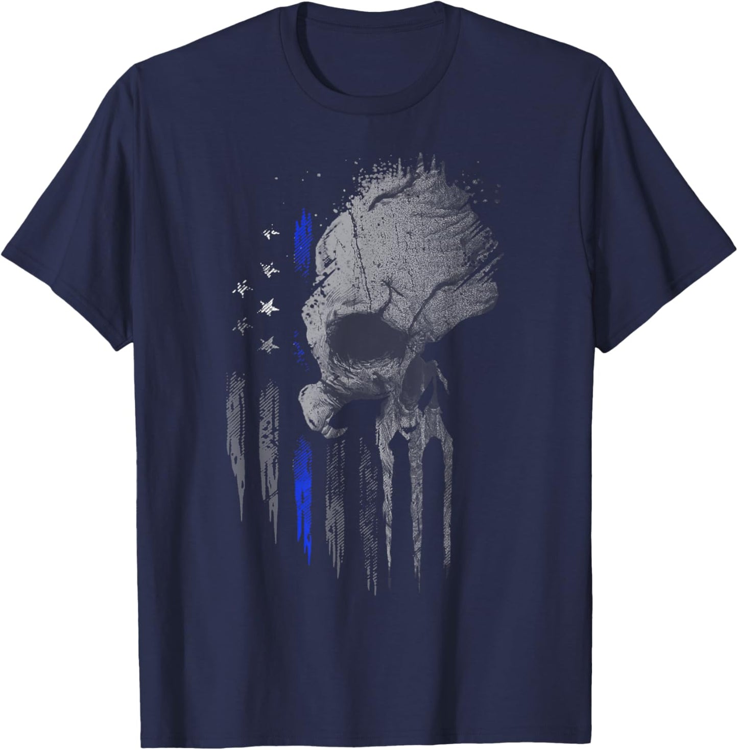 Vert Skull Thin Blue Line T-Shirt - T-Shirt | Navy