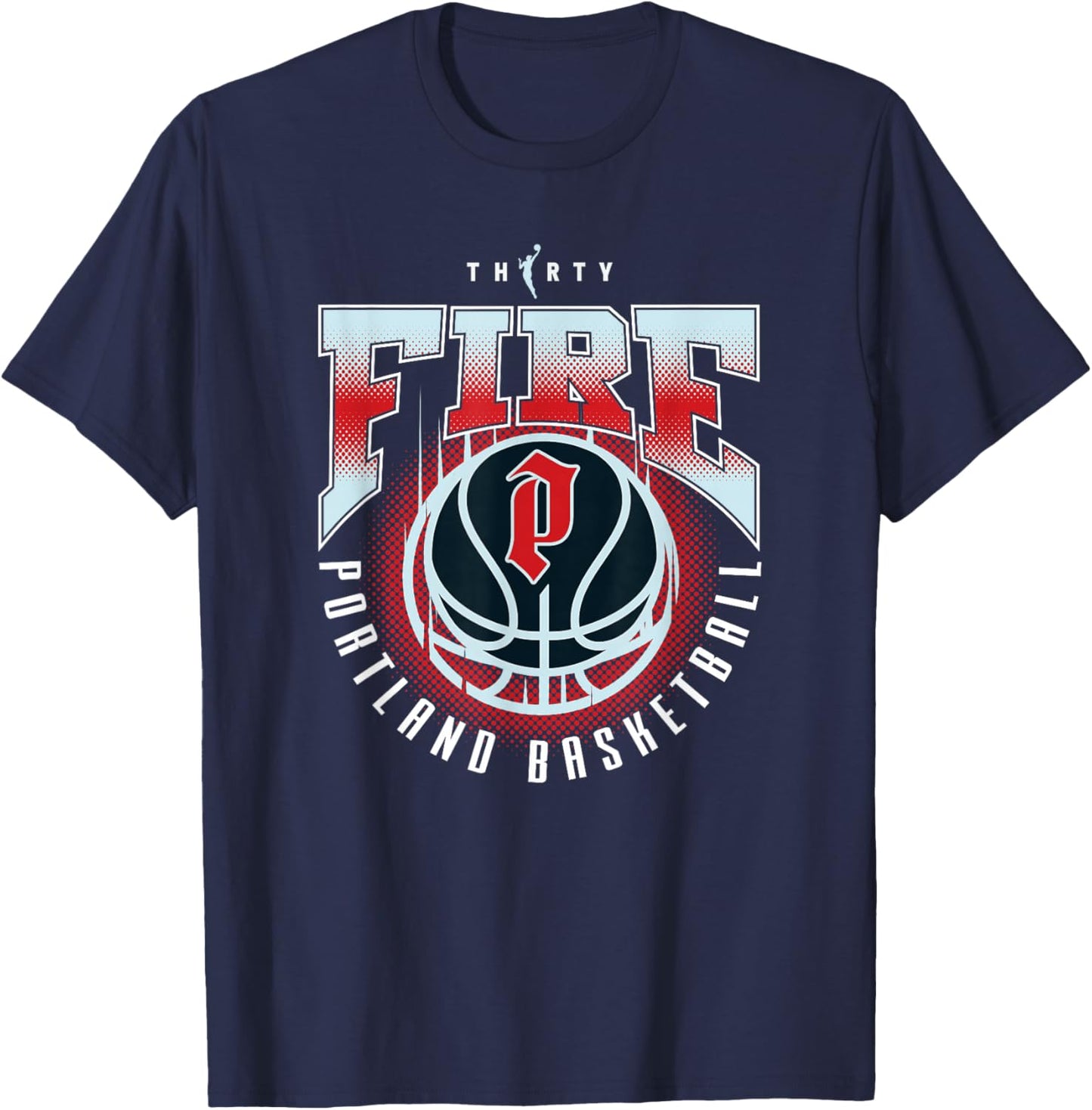 WNBA 30th Anniversary Triple Stack Portland Fire T-Shirt - T-Shirt | Navy