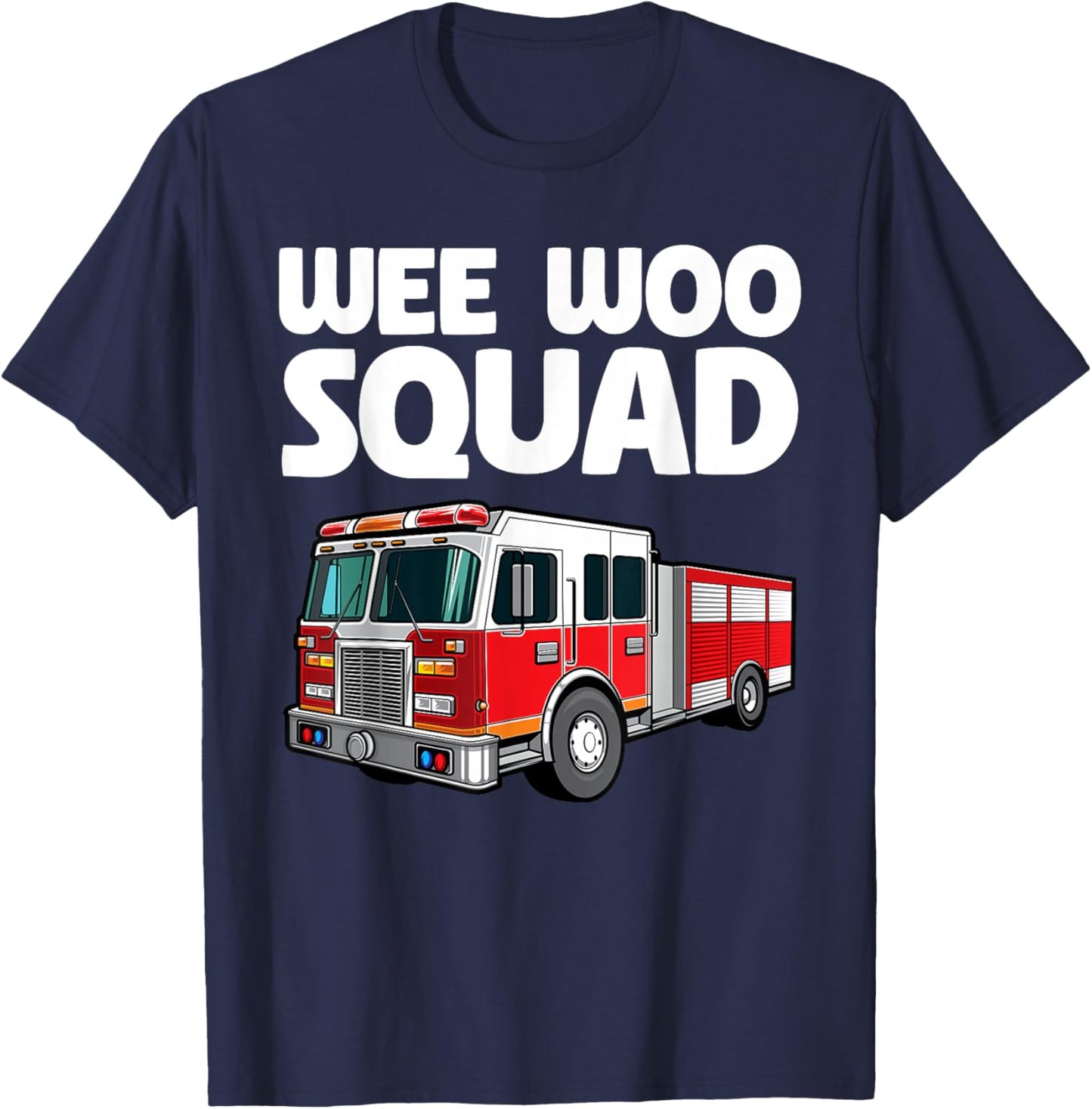 Funny Firefighter Art Women Kids Fire Truck Fireman T-Shirt - T-Shirt | Navy