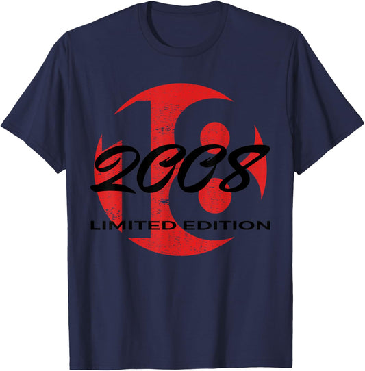 18th Birthday Girl Boy 18 Years 2008 Funny Gift T-Shirt - T-Shirt | Navy