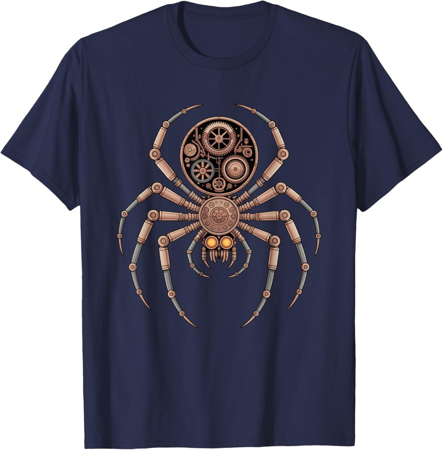 Steampunk Spider with Mechanical Gear Core T-Shirt - T-Shirt | Navy