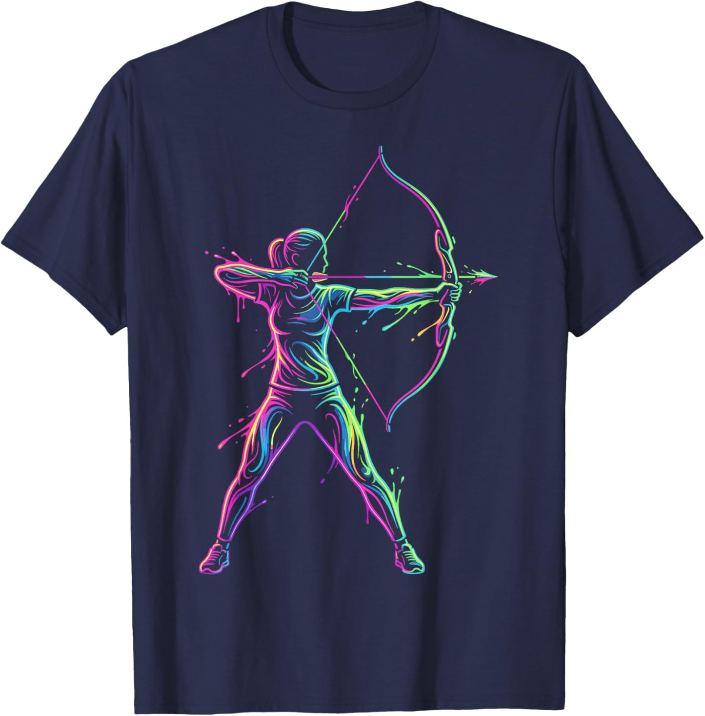 Archery Player Woman Child and Girl T-Shirt - T-Shirt | Navy