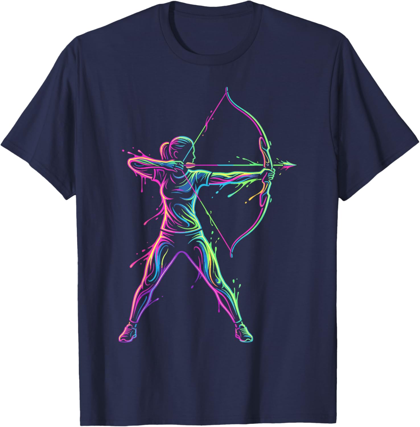 Archery Player Woman Child and Girl T-Shirt - T-Shirt | Navy