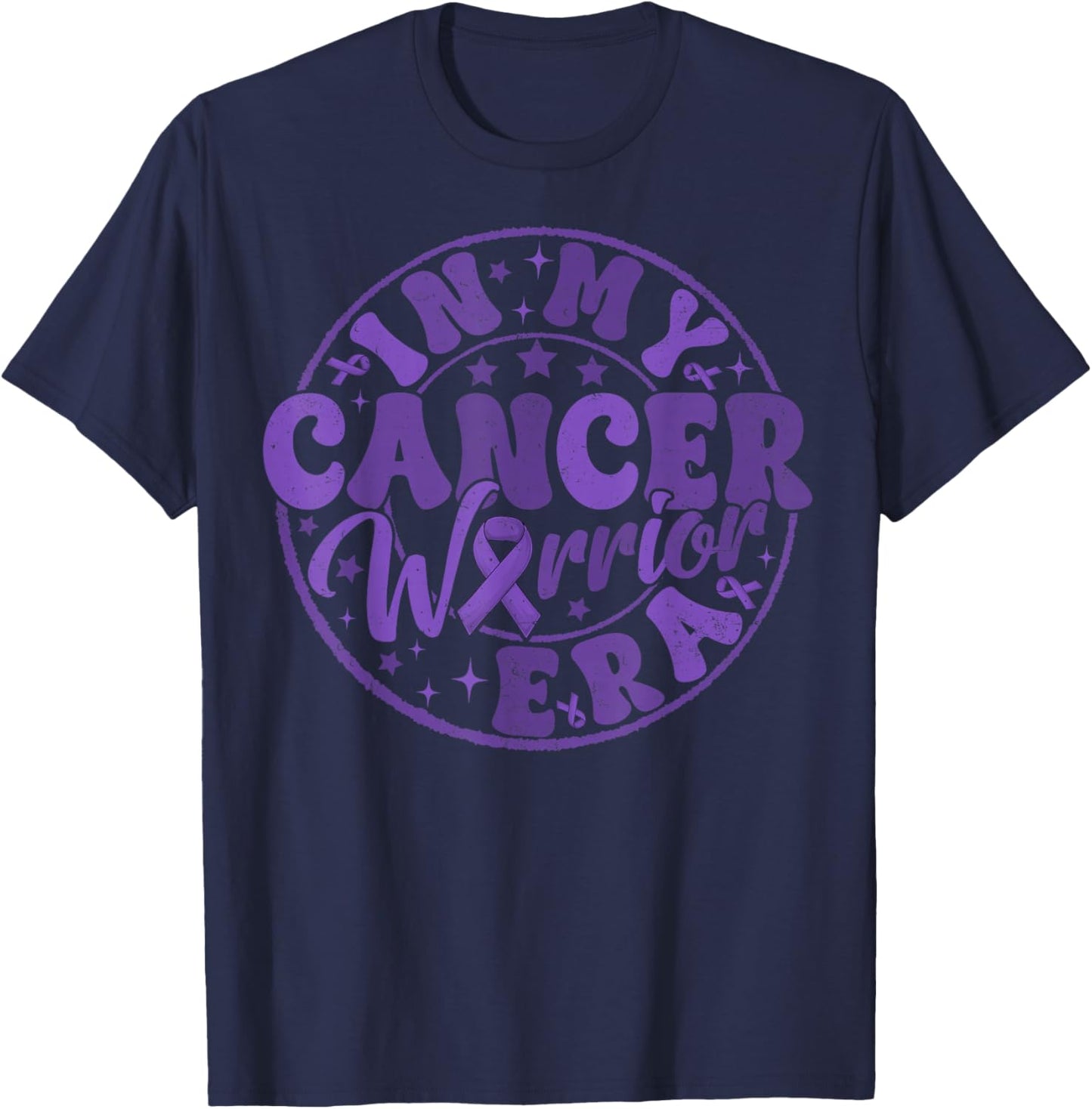 Groovy In My Cancer Warrior Era Hodgkin's Lymphoma Awareness T-Shirt - T-Shirt | Navy