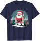 Santa Weightlifting Fitness Bodybuilder Workout T-Shirt - T-Shirt | Navy