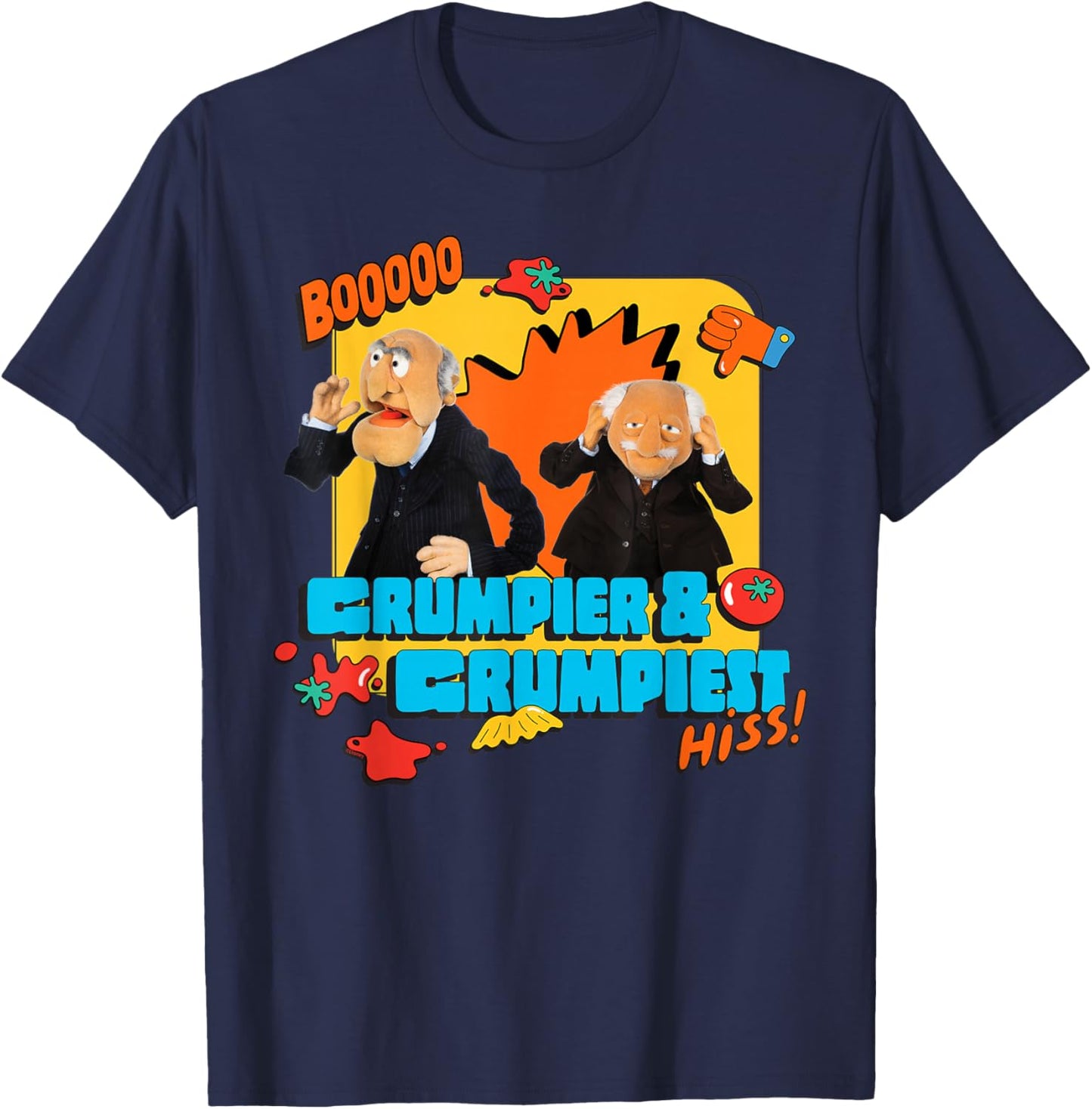 Disney The Muppets Statler and Waldorf Grumpier & Grumpiest T-Shirt - T-Shirt | Navy