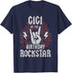 Gigi of the Birthday Rockstar Matching Rocker Rock Star T-Shirt - T-Shirt | Navy
