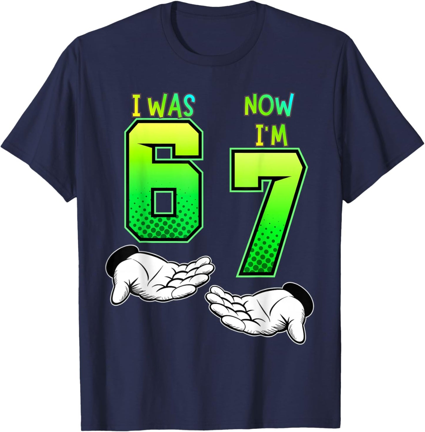 I Was 6 Now I'm 7 Birthday Shirt for Kids 7th Birthday T-Shirt - T-Shirt | Navy